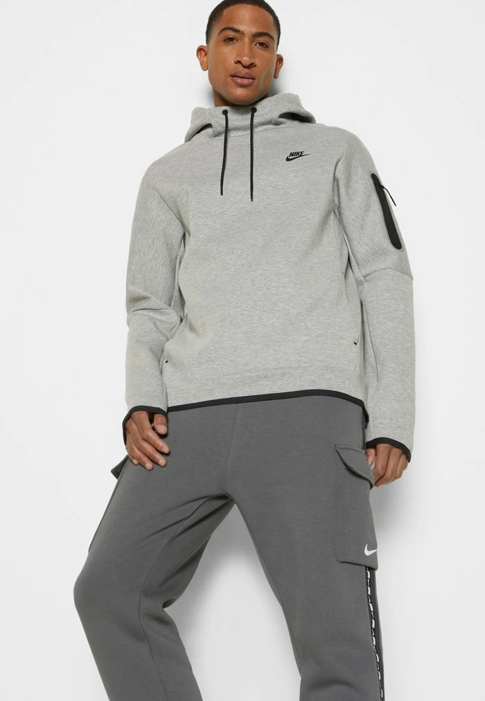 Nike Sportswear HOODIE - Hoodie - Grey Heather/black - Image 6