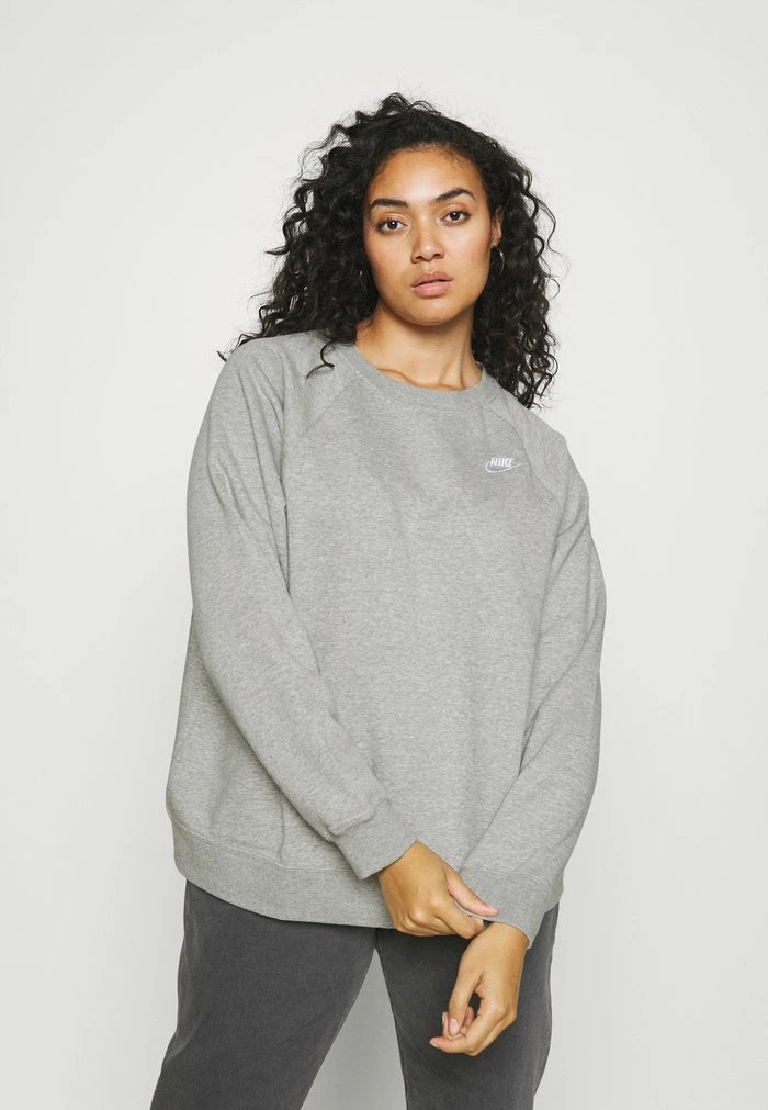 Nike Sportswear CREW - Sweatshirt - Dark Grey Heather/matte Silver