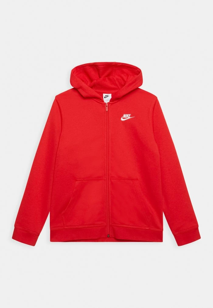 Nike Sportswear CLUB UNISEX - Zip-up Sweatshirt - University Red White