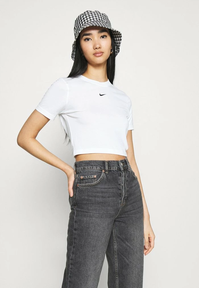 Nike Sportswear TEE SLIM - Basic T-shirt - White/black - Image 4