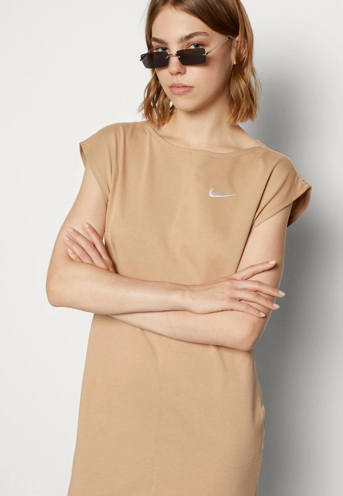Nike Sportswear DRESS MIDI - Jersey Dress - Hemp/white - Image 4