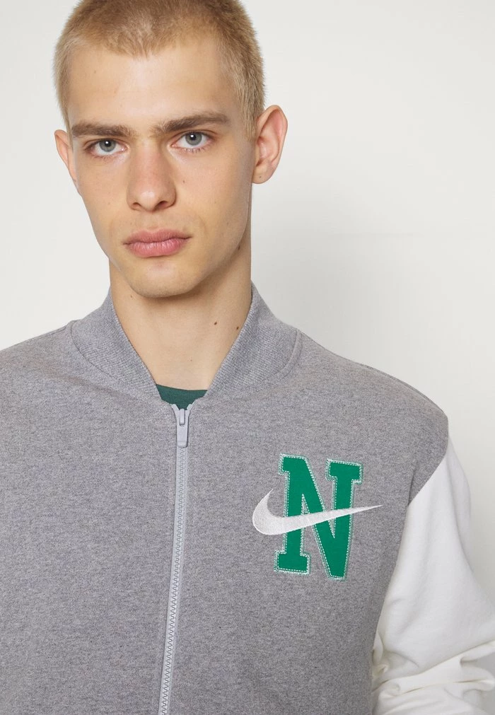 Nike Sportswear RETRO VARSITY - Zip-up Sweatshirt - Dark Grey Heather - Image 7