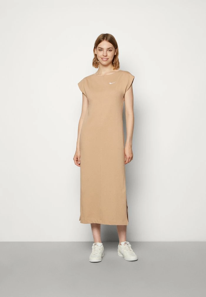 Nike Sportswear DRESS MIDI - Jersey Dress - Hemp/white