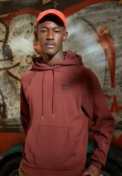 Nike Sportswear AIR HOODIE - Sweatshirt - Oxen Brown/black