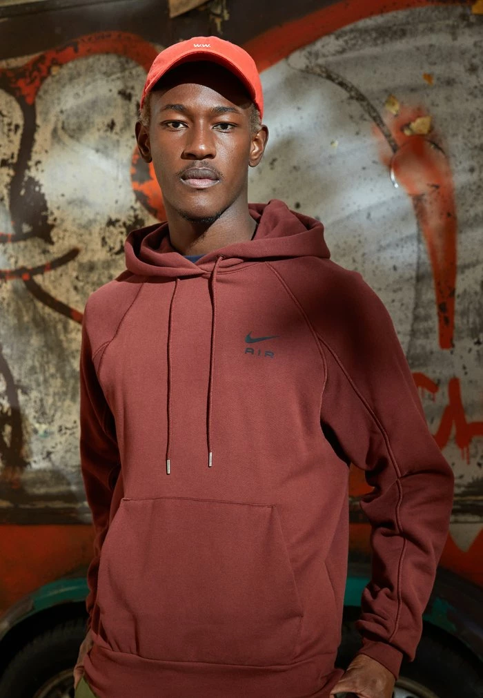 Nike Sportswear AIR HOODIE - Sweatshirt - Oxen Brown/black