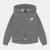 Nike Sportswear CLUB HIGH LOW HOODIE - Zip-up Sweatshirt - Grey Heather