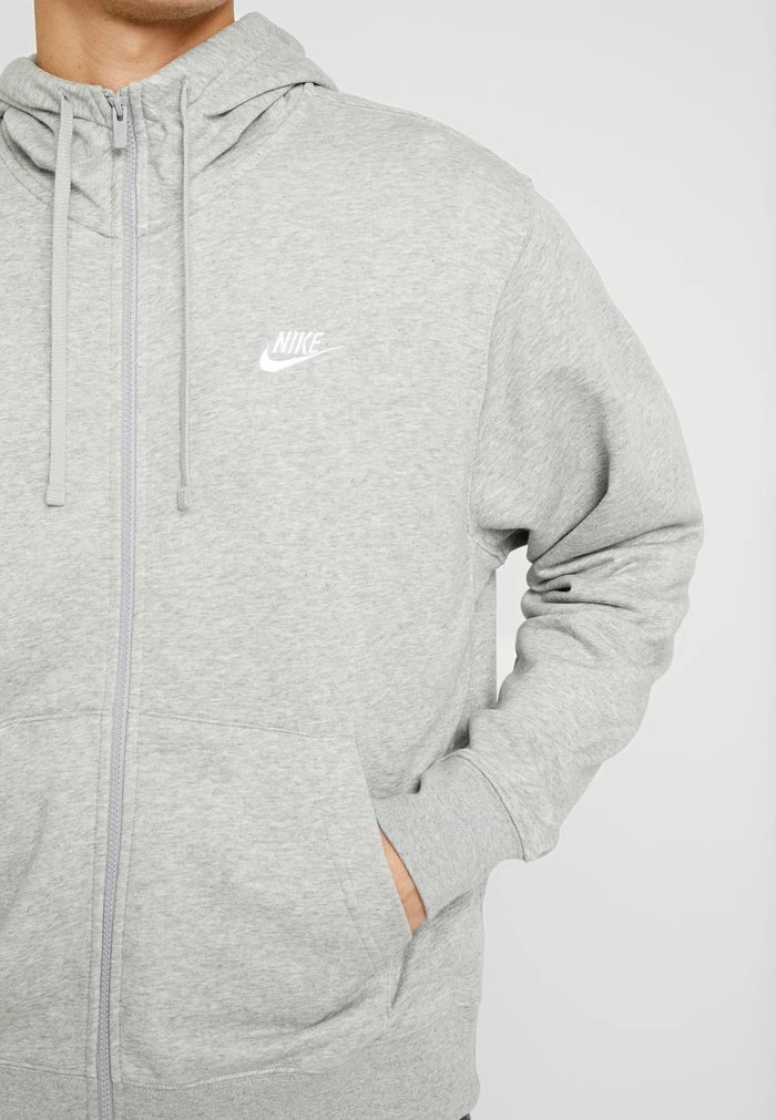Nike Sportswear M NSW CLUB - Zip-up Sweatshirt - Grey Heather/matte Silver/white - Image 6