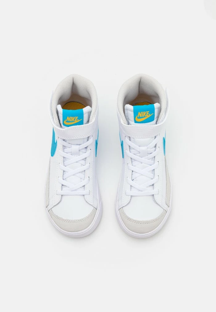 Nike Sportswear BLAZER MID 77 BP UNISEX - High-top Trainers - White/laser Blue/yellow Ochre/light Bone - Image 4
