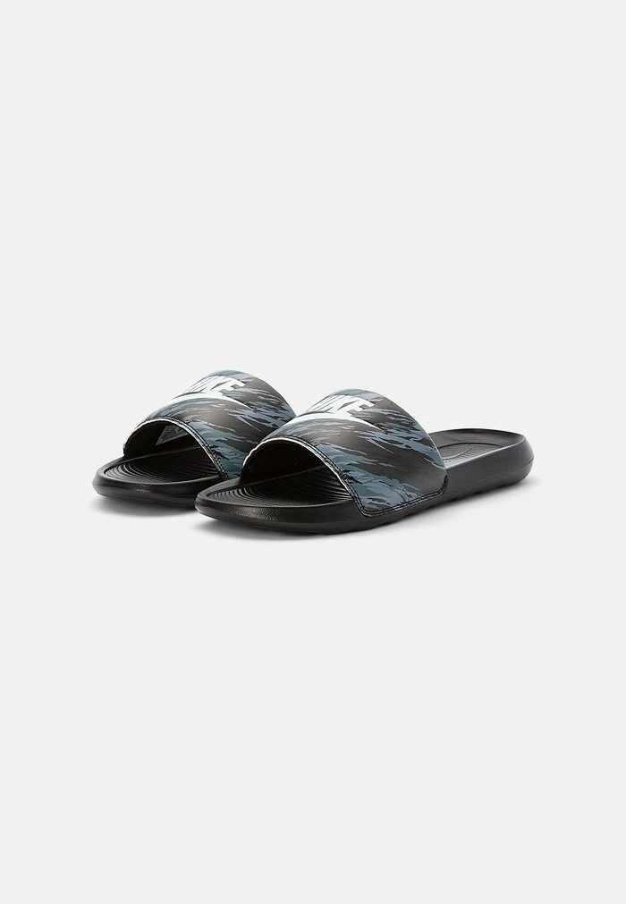 Nike Sportswear VICTORI ONE SLIDE PRINT - Mules - Black/pure Platinum/off Noir Smoke Grey|iron Grey - Image 2