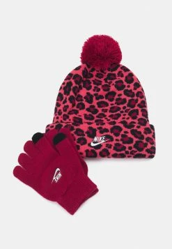Nike Sportswear NAN GIRLS FUTURA BEANIE SET - Beanie - Pomegranate