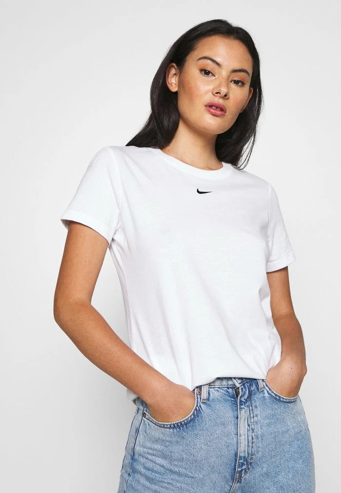 Nike Sportswear ESSNTL CREW LBR - Basic T-shirt - White/black - Image 4