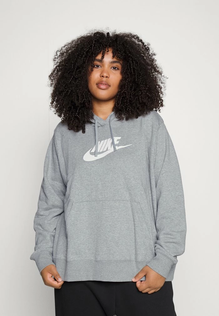 Nike Sportswear CLUB PLUS - Sweatshirt - Grey Heather/white