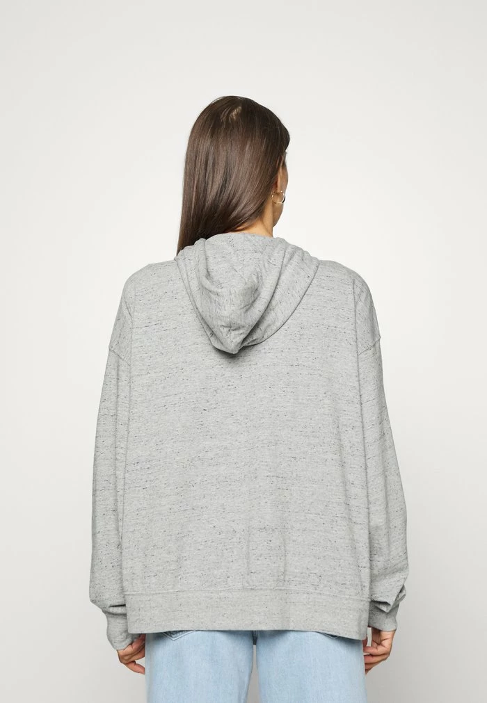 Nike Sportswear GYM EASY HOODIE - Zip-up Sweatshirt - Darkk Grey Heather/white - Image 3