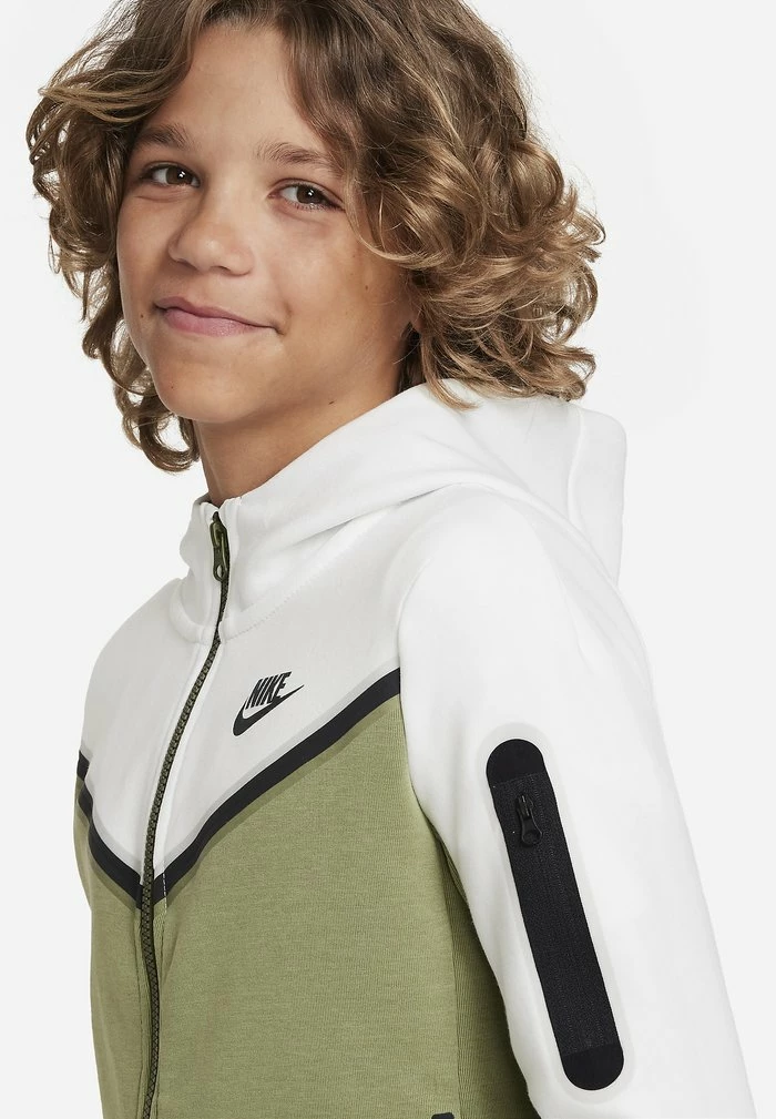 Nike Sportswear B NSW TCH FLC FZ UNISEX - Zip-up Sweatshirt - Summit White/alligator/rough Green/(black) - Image 4