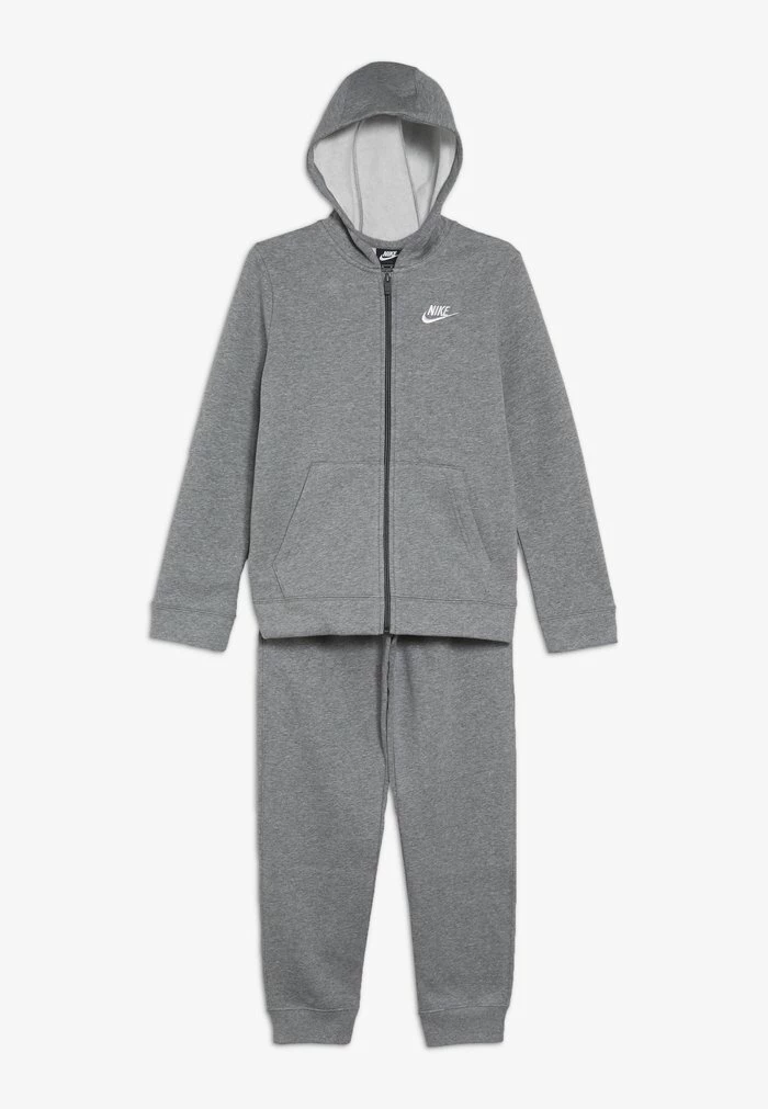 Nike Sportswear SUIT CORE SET - Tracksuit - Carbon Heather/dark Grey/white