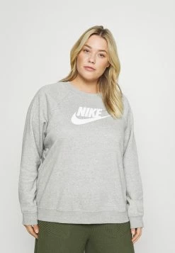 Nike Sportswear CREW PLUS - Sweatshirt - Dark Grey Heather/white