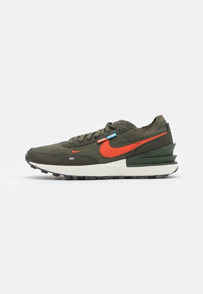 Nike Sportswear WAFFLE ONE - Trainers - Medium Olive/team Orange/sequoia/black/sail