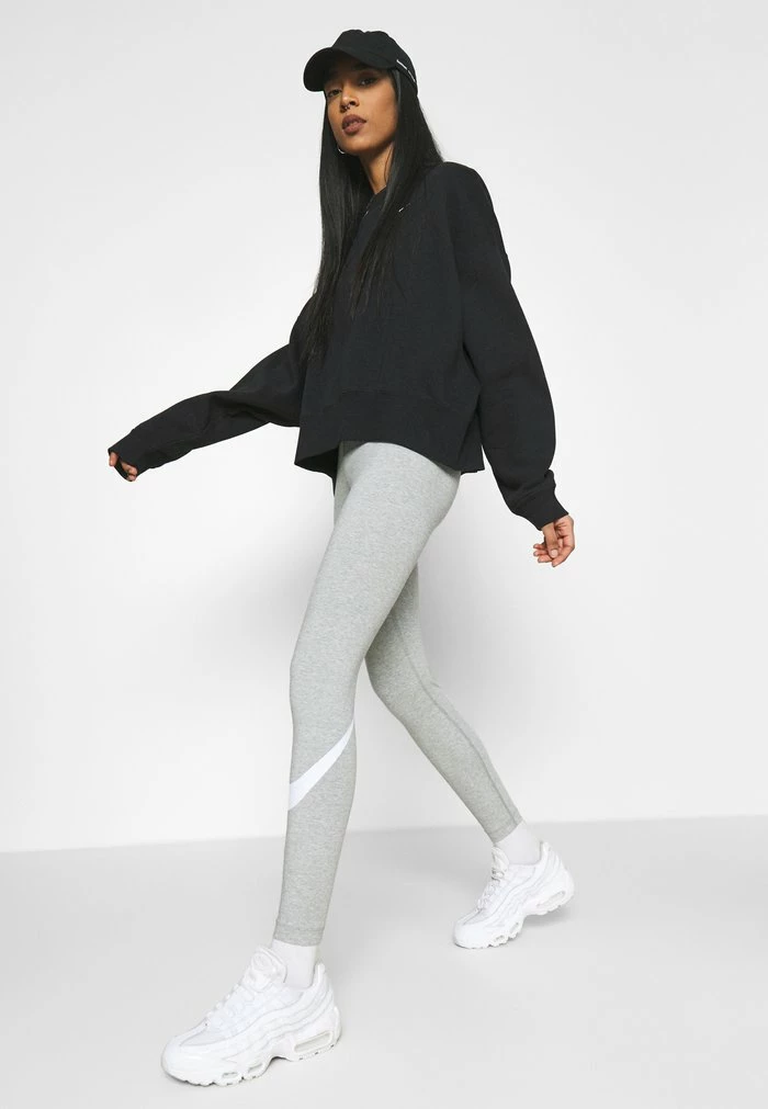 Nike Sportswear Leggings - Trousers - Grey Heather/white - Image 4