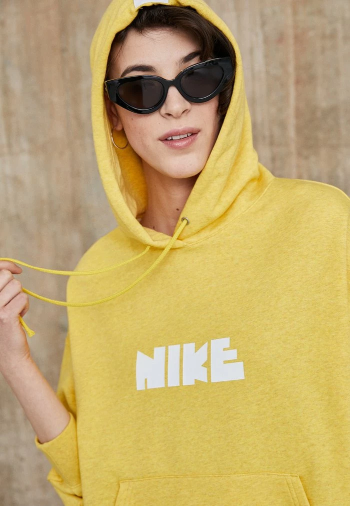 Nike Sportswear CIRCA HOODIE - Sweatshirt - Vivid Sulfur/white - Image 4