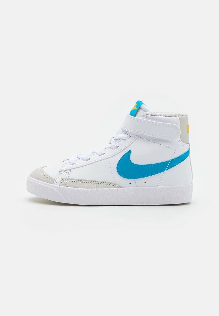 Nike Sportswear BLAZER MID 77 BP UNISEX - High-top Trainers - White/laser Blue/yellow Ochre/light Bone