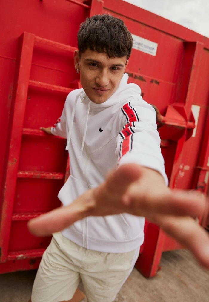 Nike Sportswear REPEAT HOODY - Training Jacket - White/black - Image 3