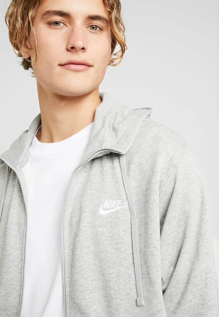 Nike Sportswear M NSW CLUB - Zip-up Sweatshirt - Grey Heather/matte Silver/white - Image 4