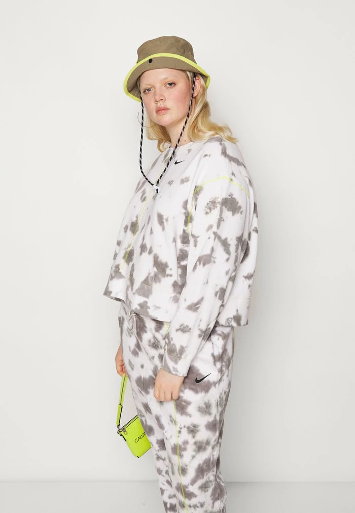 Nike Sportswear CREW - Sweatshirt - Flat Pewter/atomic Green/black - Image 6