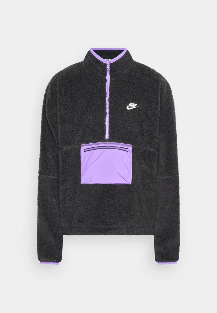 Nike Sportswear CLUB WINTER ANORAK - Fleece Jumper - Black/action Grape/sail - Image 5