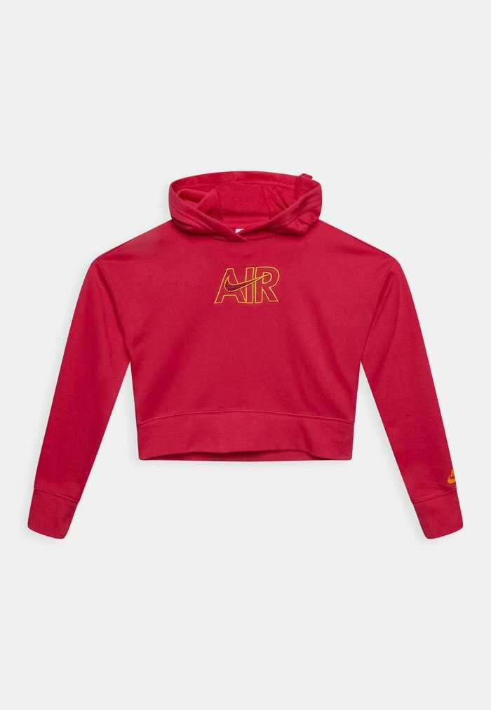 Nike Sportswear AIR CROP HOODIE - Hoodie - Rush Pink/sangria/dark Sulfur