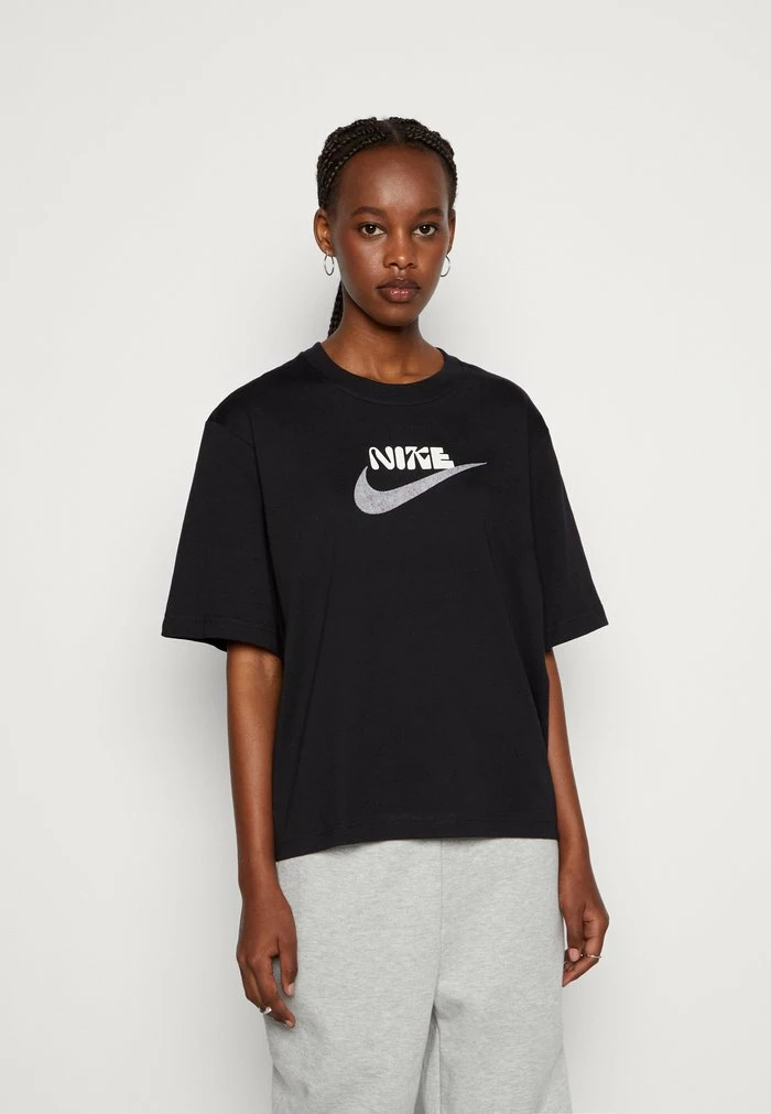 Nike Sportswear LOOSE FIT BOXY FIBER - Print T-shirt - Black
