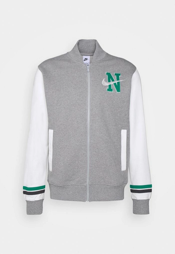 Nike Sportswear RETRO VARSITY - Zip-up Sweatshirt - Dark Grey Heather - Image 6