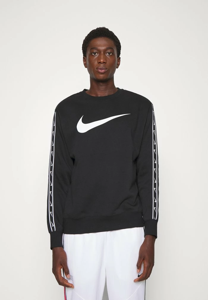 Nike Sportswear REPEAT CREW - Sweatshirt - Black/white - Image 4