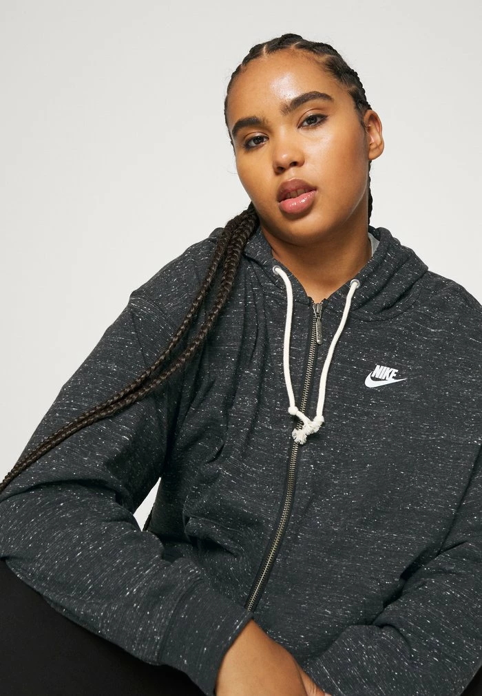 Nike Sportswear GYM EASY HOODIE - Zip-up Sweatshirt - Black/white - Image 4
