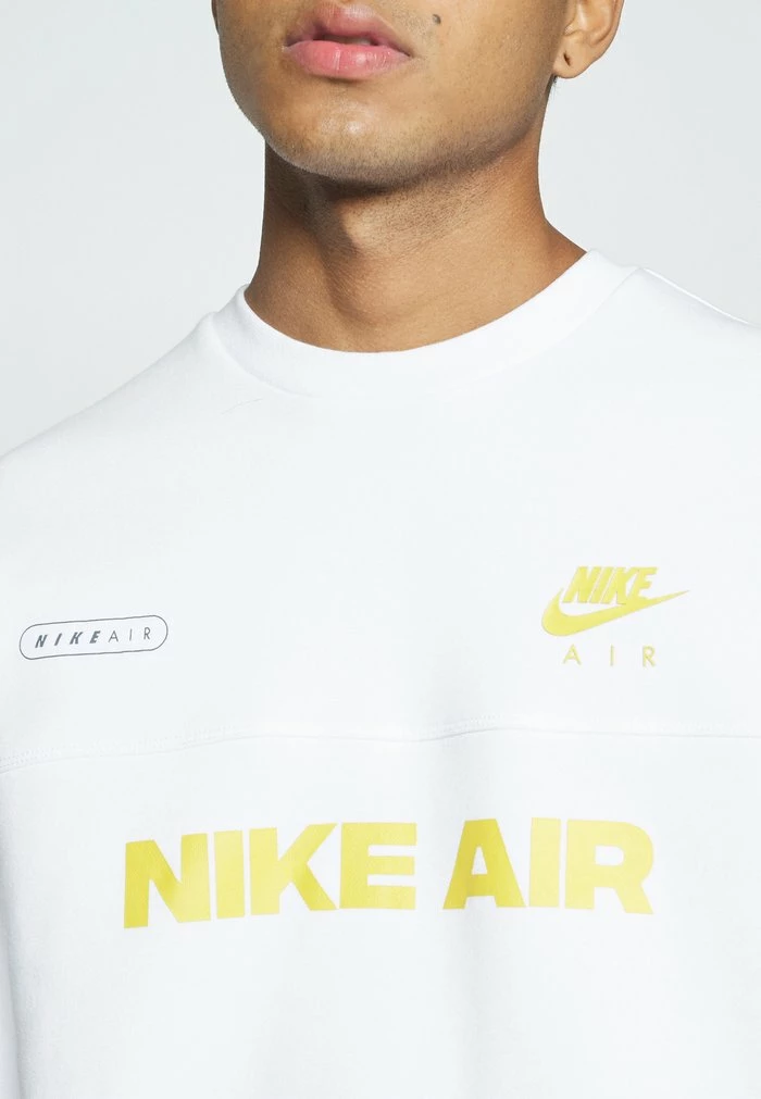 Nike Sportswear AIR CREW - Sweatshirt - White/football Grey/vivid Sulfur - Image 8
