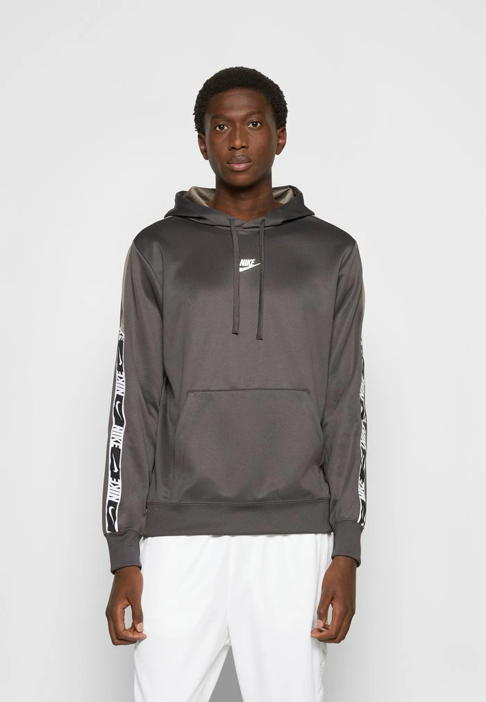 Nike Sportswear REPEAT HOODIE - Hoodie - Medium Ash/olive Grey/white - Image 3