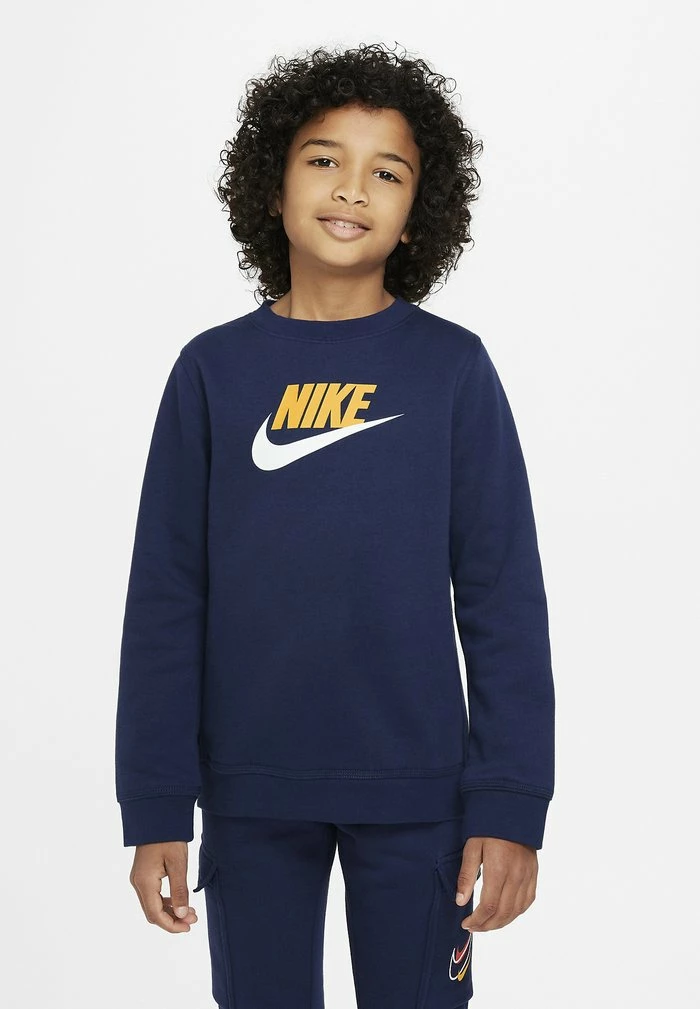 Nike Sportswear B NSW CLUB HBR CREW UNISEX - Sweatshirt - Midnight Navy/(yellow Ochre)