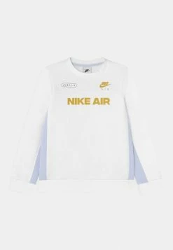 Nike Sportswear AIR CREW - Sweatshirt - White/football Grey/vivid Sulfur