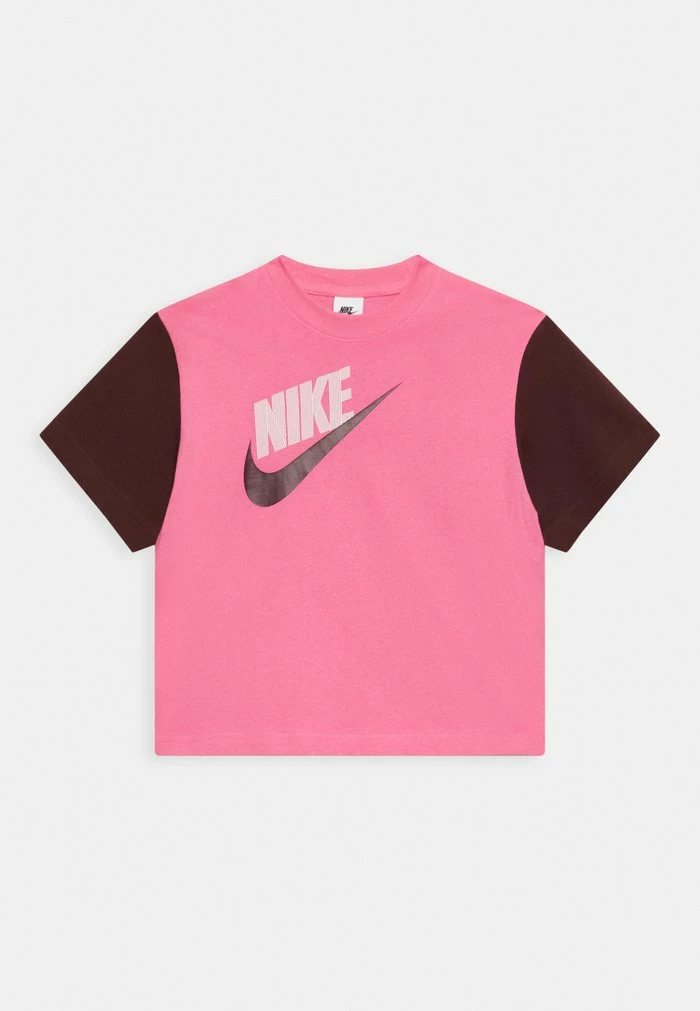 Nike Sportswear BOXY TEE - Print T-shirt - Pinksicle/burgundy Crush